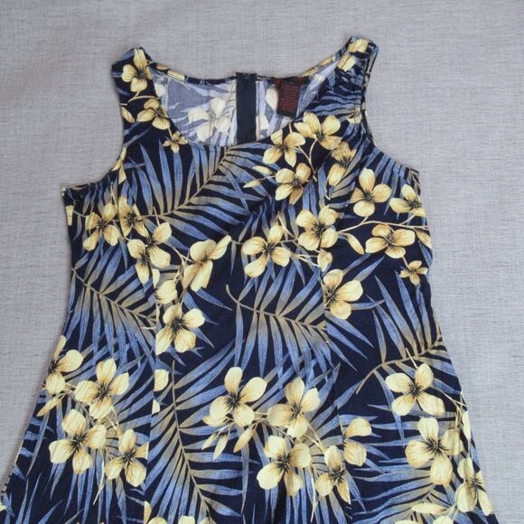 Vintage Miss Scarlett Dress Womens Size 14 Blue Yellow Floral Shift Preppy Retro - Picture 3 of 9